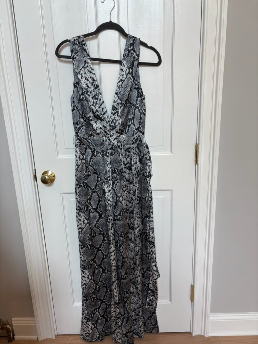 Mad for Love, Snakeskin Jumpsuit, Sleeveless, L